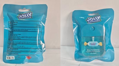 Label (Jolly Rancher Blue Raspberry Hydrating Hand Sanitizer Compressed)